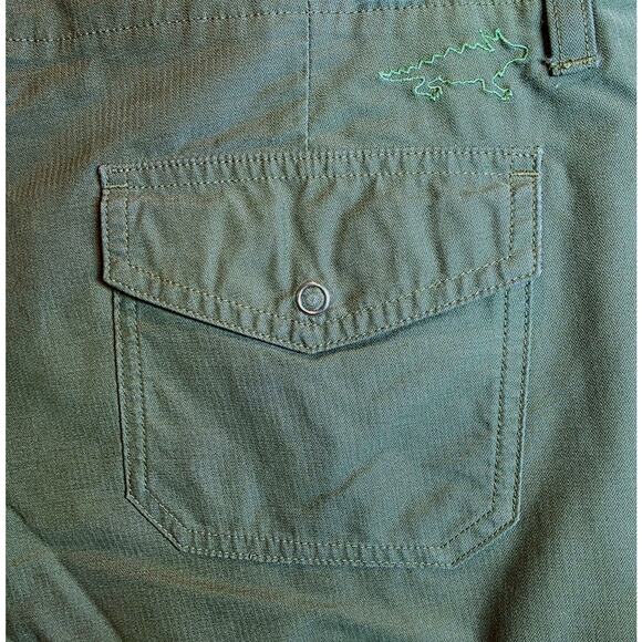 Horny Toad & Co Capri Pants Shorts Womens Sz 14 Olive Green Boho Embroidery - Picture 3 of 10